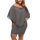 Grey Off-the-shoulder Tube Dress
