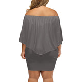 Grey Off-the-shoulder Tube Dress
