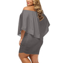 Grey Off-the-shoulder Tube Dress