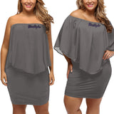 Grey Off-the-shoulder Tube Dress
