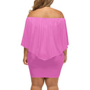 Pink Off-the-shoulder Tube Dress