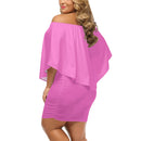 Pink Off-the-shoulder Tube Dress