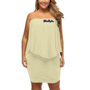 Beige Off-the-shoulder Tube Dress