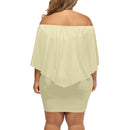 Beige Off-the-shoulder Tube Dress