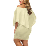 Beige Off-the-shoulder Tube Dress