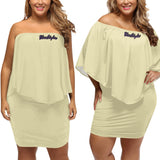 Beige Off-the-shoulder Tube Dress