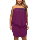 Purple Off-the-shoulder Tube Dress
