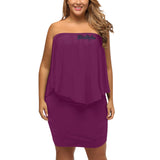 Purple Off-the-shoulder Tube Dress