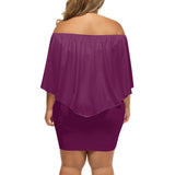 Purple Off-the-shoulder Tube Dress