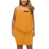 Orange Off-the-shoulder Tube Dress