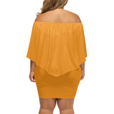 Orange Off-the-shoulder Tube Dress