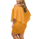 Orange Off-the-shoulder Tube Dress