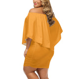 Orange Off-the-shoulder Tube Dress