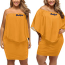 Orange Off-the-shoulder Tube Dress