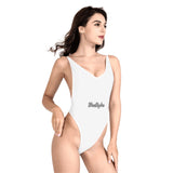 White One Piece High Cut Swimsuit