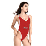 Red One Piece High Cut Swimsuit