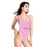 Pink One Piece High Cut Swimsuit