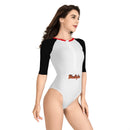 White Long Sleeve One Piece Swimsuit