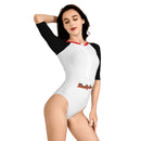 White Long Sleeve One Piece Swimsuit