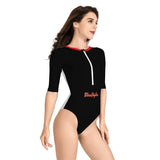 Black Long Sleeve One Piece Swimsuit