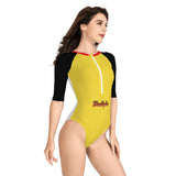 Yellow Long Sleeve One Piece Swimsuit