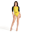 Yellow Long Sleeve One Piece Swimsuit
