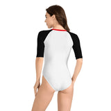 Brown Long Sleeve One Piece Swimsuit