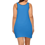Blue Elegant Sleeveless Mini Dress