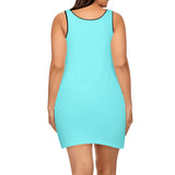 Turquoise Elegant Sleeveless Mini Dress