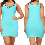 Turquoise Elegant Sleeveless Mini Dress