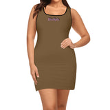 Brown Elegant Sleeveless Mini Dress