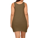 Brown Elegant Sleeveless Mini Dress