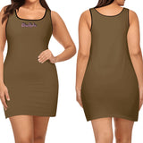 Brown Elegant Sleeveless Mini Dress