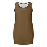 Brown Elegant Sleeveless Mini Dress