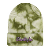 Embroidered Tie-Die Knitted Hat