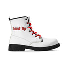 White Leather Black Outsole Boots