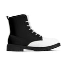 Black And White Leather Boots
