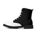 Black And White Leather Boots