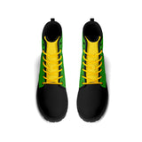 जमैका ध्वज चमड़े के काले आउटसोल जूते