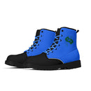 Blue And Black Leather Boots