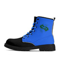 Blue And Black Leather Boots