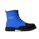 Blue And Black Leather Boots