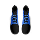 Blue And Black Leather Boots
