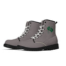 Grey Leather Black Outsole Boots