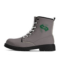 Grey Leather Black Outsole Boots