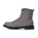 Grey Leather Black Outsole Boots