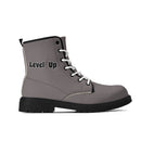 Grey Leather Black Outsole Boots