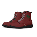 Maroon Leather Black Outsole Boots