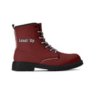 Maroon Leather Black Outsole Boots