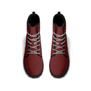 Maroon Leather Black Outsole Boots